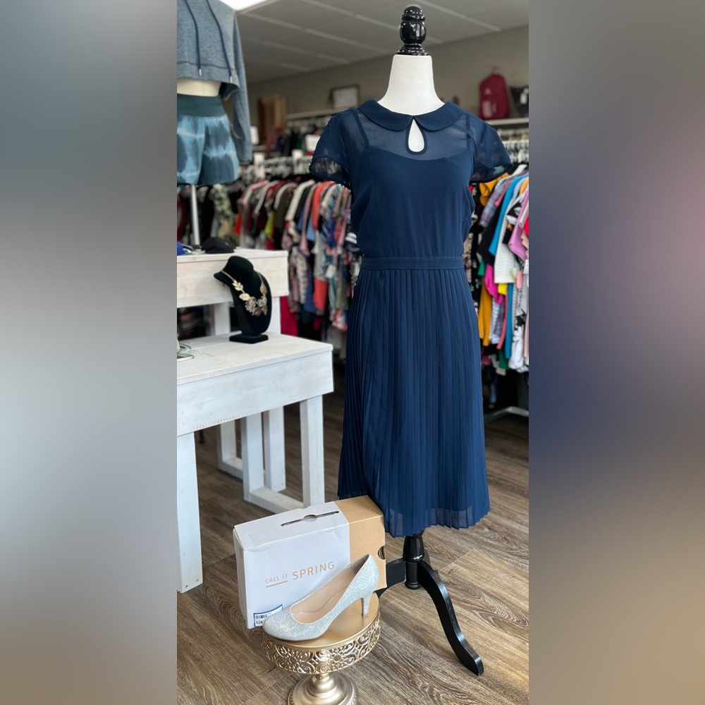 Modcloth Blue Halter Midi Sundress